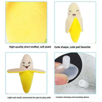 Pet Plush Sound-making Toys for Puppies Cats Biting Educational Toys Banana Style
