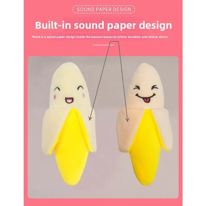 Pet Plush Sound-making Toys for Puppies Cats Biting Educational Toys Banana Style