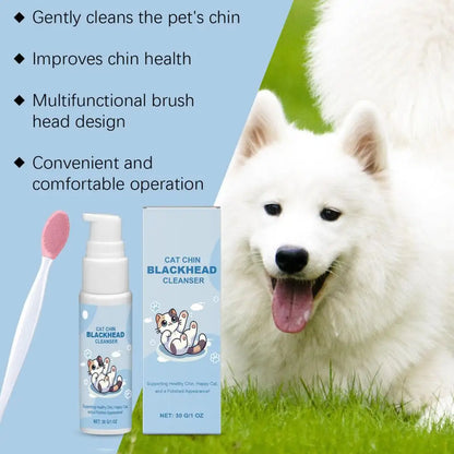 30g Pet Chin Cleaner Blackhead Cleaning Lotion Pet Chin Acne Care Brush Grooming Supplies Tooth Stain Remover For Dogs Cats