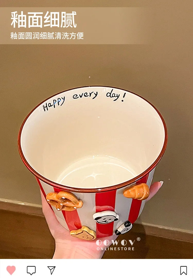 Snacks, Puppies, Ceramic Snack Bowls, Household Soup Bowls, Noodle Bowls, Snacks, Fried Chicken, French Fries, Buckets, Popcorn