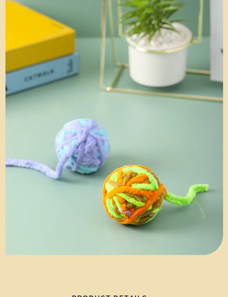 Pet Cat Toys Self Entertaining Chew and Tease Cats Toys with Bell Kitten Colored Balls Interactive Toys Pet Products Accessories
