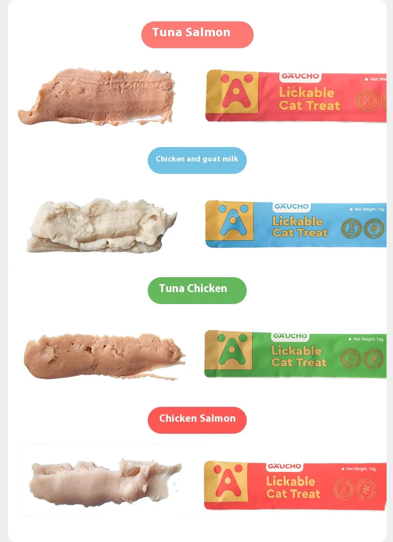 Cat Snacks Cat Food High Protein Liquid Fresh Meat Cat Grass Salmon Chicken Nutritional Snacks Pet Training Reward Snacks