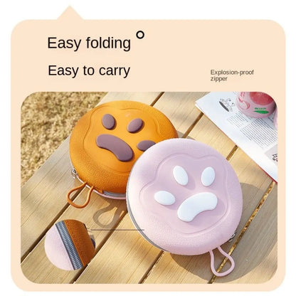 Portable Silicone Pet Bowl for Dogs Cats Collapsible Travel Dish Carabiner Clip Food Water Container Feeding Tray Bowls