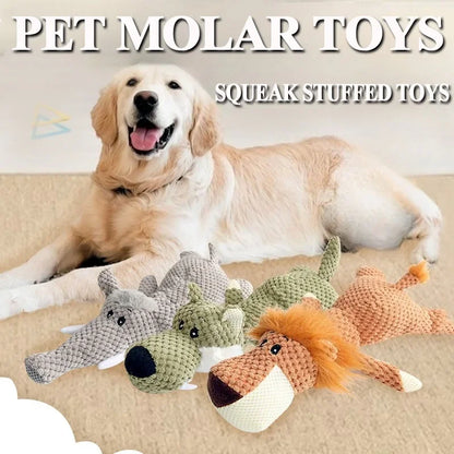 Pet Dog Toys for Large Dogs Cute Plush Squeak Stuffed Toys Fleece Durable Chewing Cute Soft Toys Pet Molar Toys Dogs Accessories