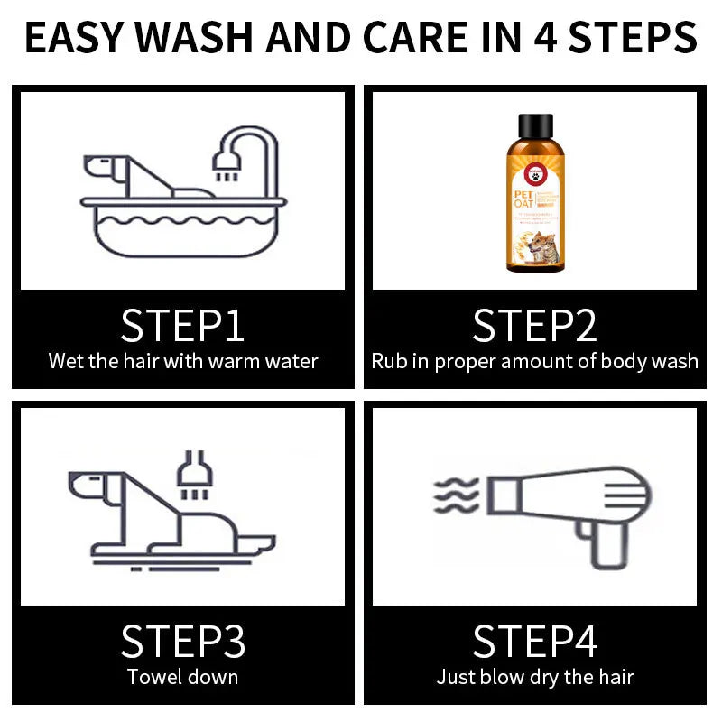 Pet Shampoo and Conditioner 3 in 1 Plant Based Organic Sulfate Free Soap Free Tear Free Moisturizer for Pets Cats and Dogs