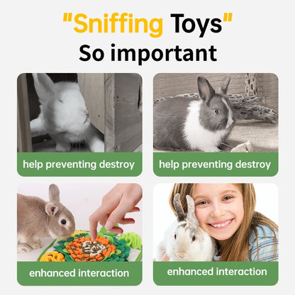 Pet Sniffing Mat Rabbit Feeding Mat Hamster Sniffing Training Toy Foraging Blanket Emotional Relief Slow Eating Pad