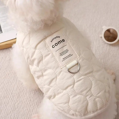 Winter Pet Coat Clothes for Cold Weather Clothing Warm Dog Clothes with Built in Harness Hole Pet Apparel Cozy Snow Vest