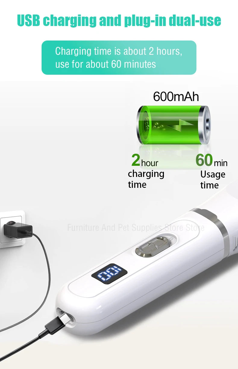 4-In-1 Pet Grooming And Care Set 4Different Blades Pet Hair Shaver Low Noise Pet Clippers Rechargeable Cordless Safe Dog Trimmer