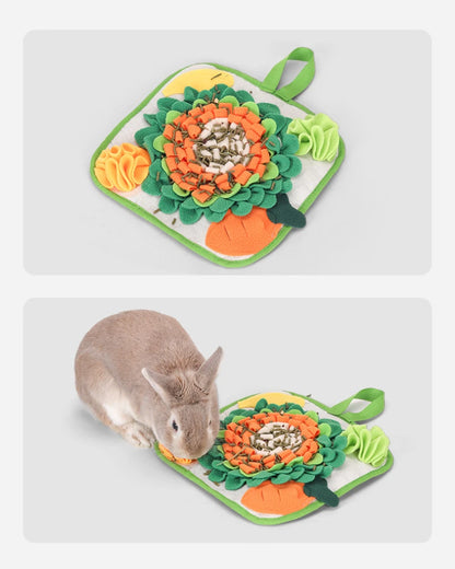 Pet Sniffing Mat Rabbit Feeding Mat Hamster Sniffing Training Toy Foraging Blanket Emotional Relief Slow Eating Pad