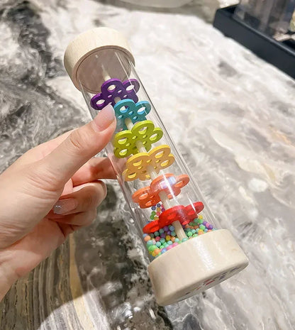Baby Wooden Rain Sound Pipe Simulation Rain Sound Wooden Toy Gift Hourglass Fun Music Shaker Early Education Enlightenment Toy