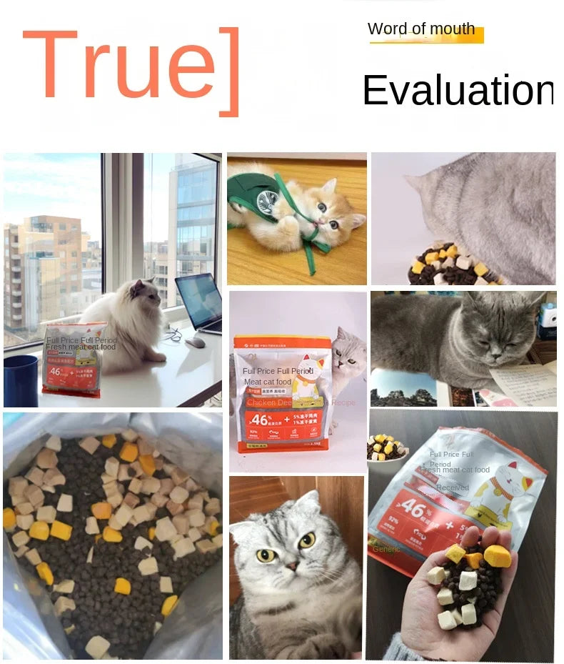 Pet Freezedried Cat Food General Grain-free High Protein Fresh Meat Nutritious Cat Food Main Food Probiotics Grain-free Cat Food