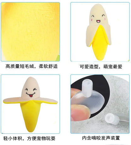 Pet Plush Sound-making Toys for Puppies Cats Biting Educational Toys Banana Style