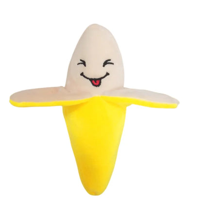 Pet Plush Sound-making Toys for Puppies Cats Biting Educational Toys Banana Style