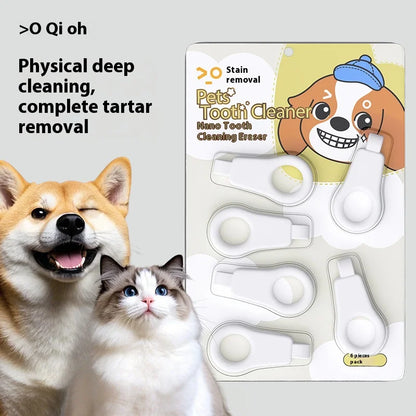 Pet Nano Dental Wipes Dog Tartar Cleaning Tooth Stain Removal Oral Care Plaque Removal Tooth Polishing Wipes Deep Oral Cleaning