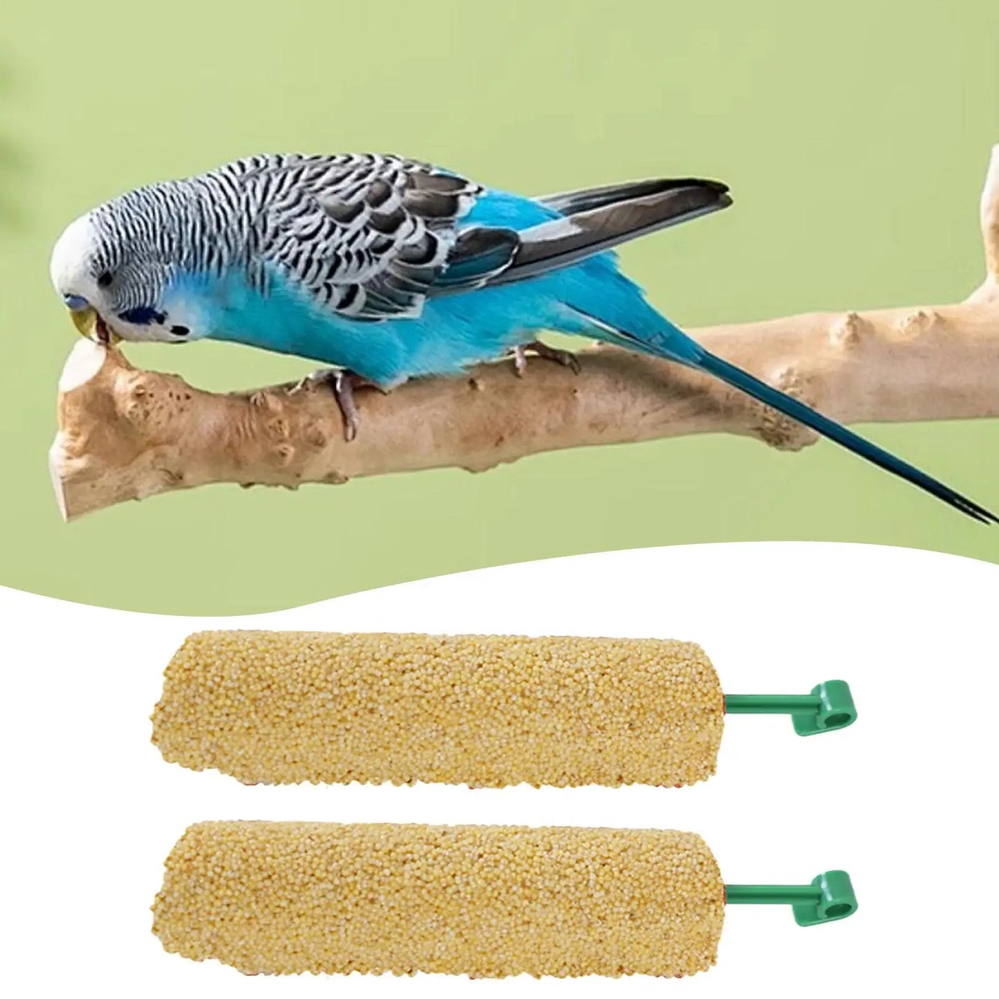 2PCS Parakeet Treats Sticks Bird Snacks Training Food Rewards Chewing Foraging Snacks for Myna Parakeet Finch Conure Parrot
