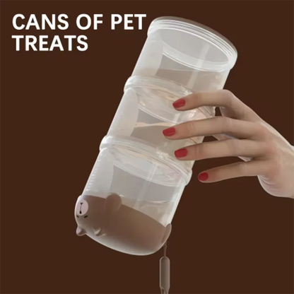Portable Plastic Multi-Layer Moisture-Proof Dog Snacks Storage Box Sealed Pet Food Removable Three Layers cute Packing Box