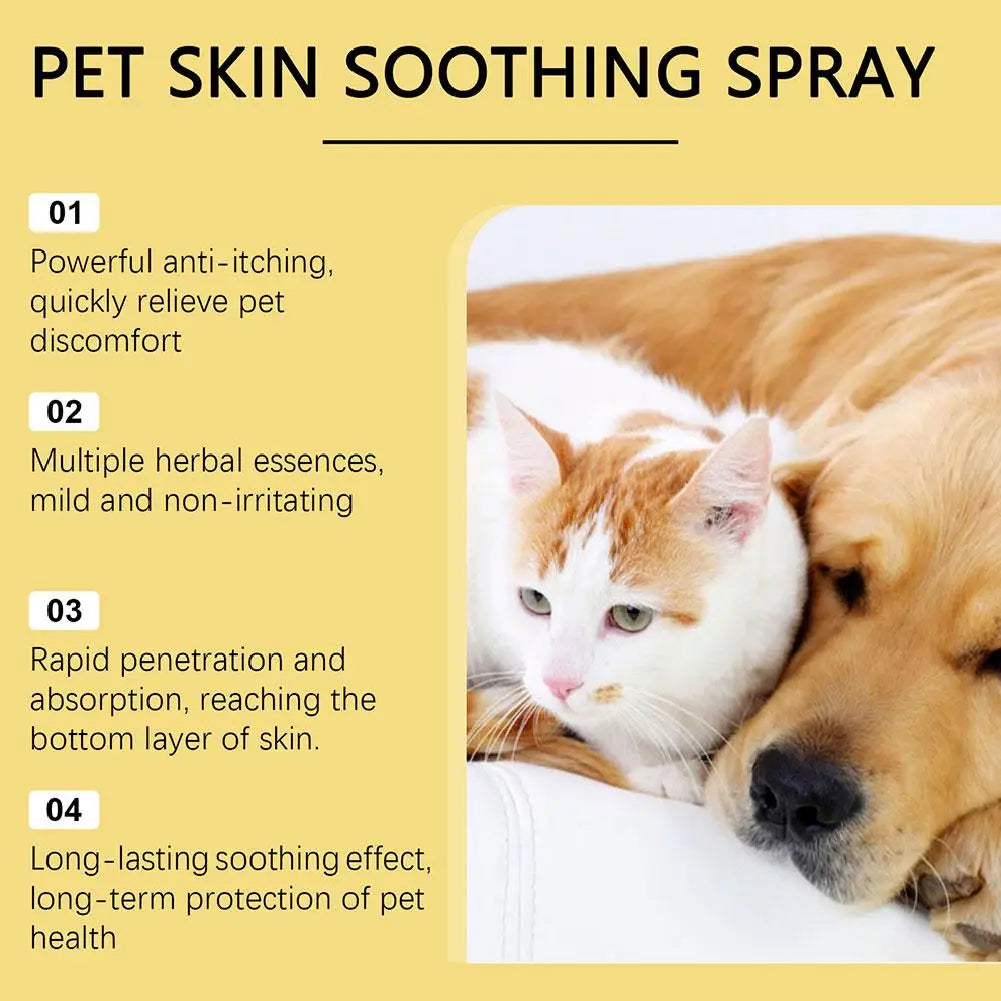 Pet Skin Spray Dog & Cat Skin Care Spray, Soothing & Spray Softening Anti-Itch Cleansing Skin, Nourishing Soothing Spray Ca C7H4