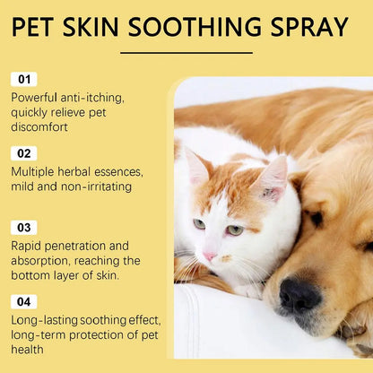 Pet Skin Spray Dog & Cat Skin Care Spray, Soothing & Spray Softening Anti-Itch Cleansing Skin, Nourishing Soothing Spray Ca C7H4