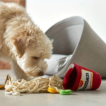 Puppy Snuffle Toy, Cute Pet Sniffing Toys, Instant Noodle Design Puppy Chew Squeaky Toy Pet Supplies Interactive Fetch Play For