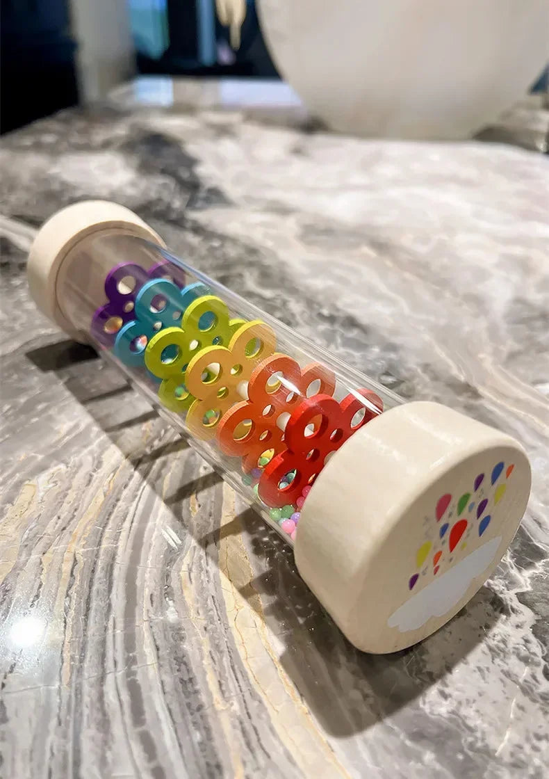 Baby Wooden Rain Sound Pipe Simulation Rain Sound Wooden Toy Gift Hourglass Fun Music Shaker Early Education Enlightenment Toy
