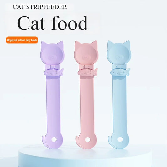 Cat tail shaped pet feed spoon Food spoon Cat strip squeeze feed dispenser indoor puppy kitten treat liquid food spoon