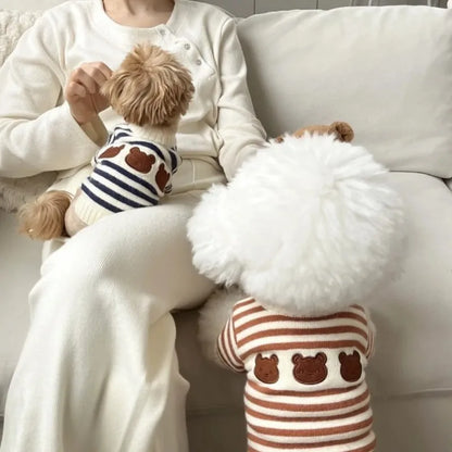 Pet Winter Warm Striped Sweater Warm Pet Knitted Sweater Autumn Winter Thickened Small Medium sized Dog Cat Teddy Coat
