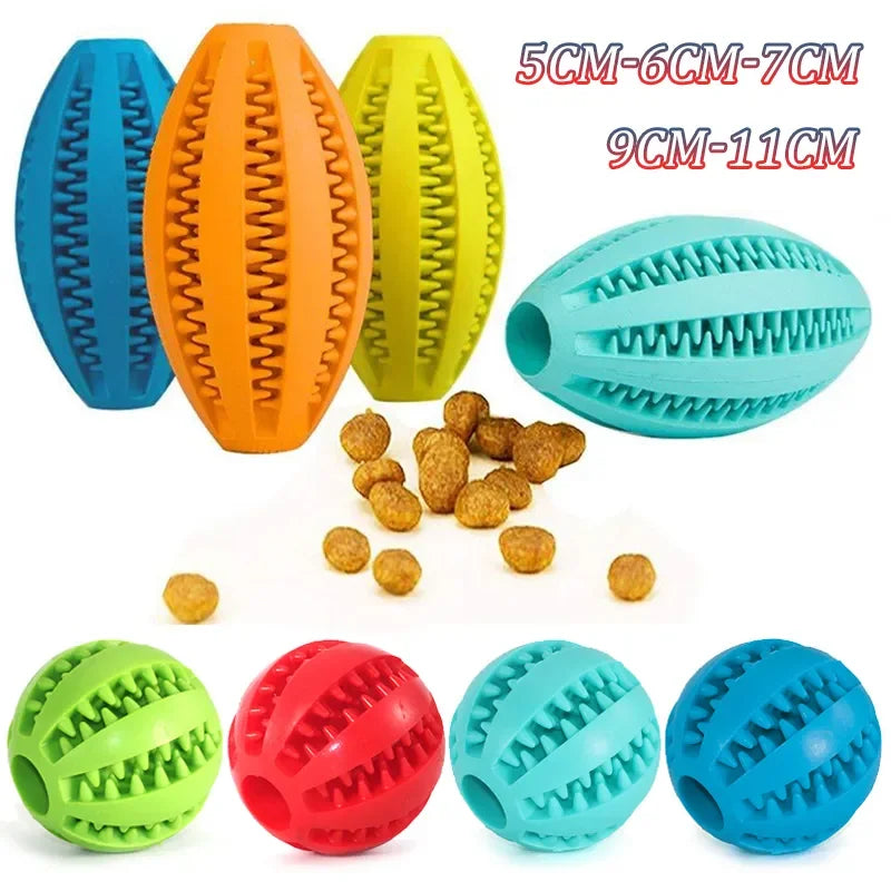 Pet Dog Chew Toys Teeth Cleaning Snack Ball Pet Dog Toy Ball Natural Rubber Super Tough Interactive Bouncy Pet Supplies