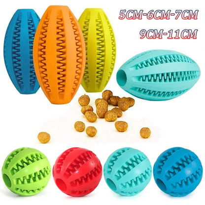 Pet Dog Chew Toys Teeth Cleaning Snack Ball Pet Dog Toy Ball Natural Rubber Super Tough Interactive Bouncy Pet Supplies