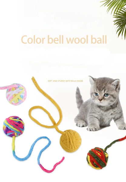 Dr.DC Pet cat toys are self entertaining chew and tease cats toy balls colored wool dog supplies fidget toy for cats accessories