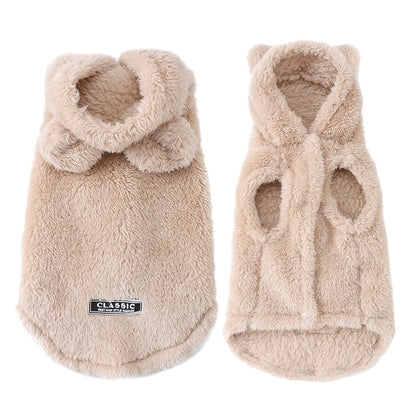 Winter Pet Puppy Hoodie Sweater For Small Medium Dogs Cats Warm Fleece Dog Clothes Coat Yorkshire Chihuahua Jacket Pug Costume