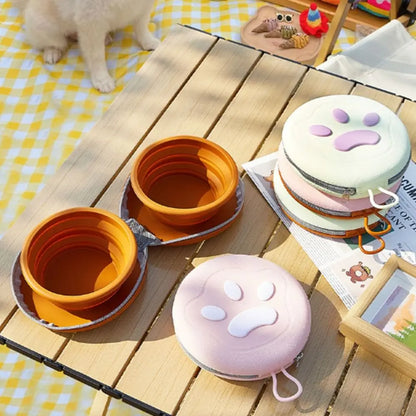 Portable Silicone Pet Bowl for Dogs Cats Collapsible Travel Dish Carabiner Clip Food Water Container Feeding Tray Bowls