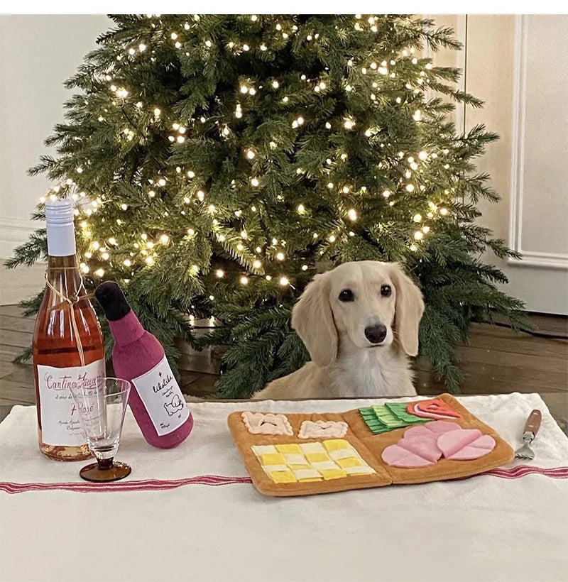 Pet Dog Snuffle Mat Puzzle Plush Dog Toys for Small Medium Dogs Dog Slow Food Toys Feeding Bowl Food Dispenser Treats Pad