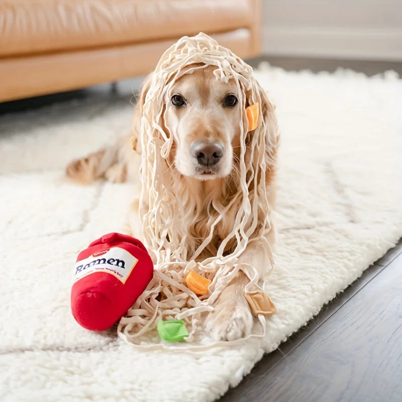 Puppy Snuffle Toy, Cute Pet Sniffing Toys, Instant Noodle Design Puppy Chew Squeaky Toy Pet Supplies Interactive Fetch Play For