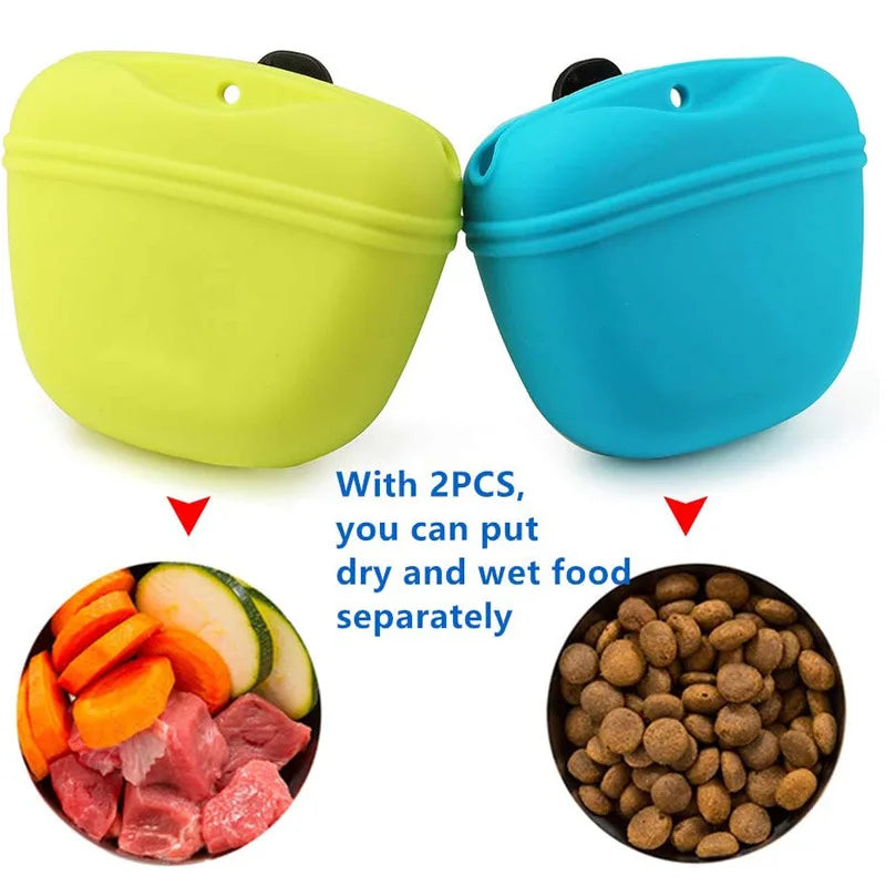 Hot-selling Pet Silicone Dog Food Bag Portable Dog Training Snack Bag Training Snack Bags Dogs Training Fanny Pack Pet Supplies