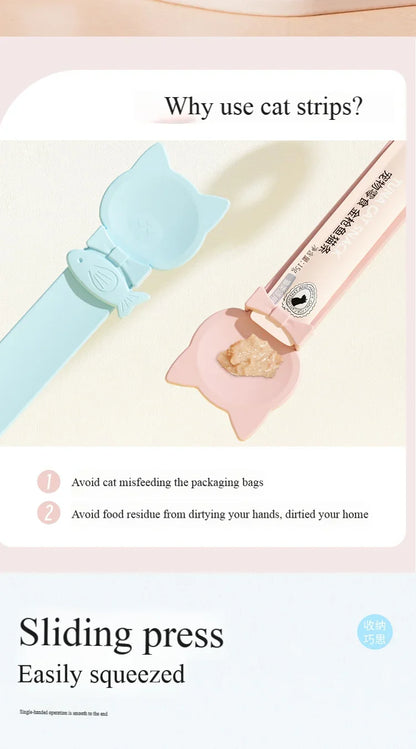 Cat tail shaped pet feed spoon Food spoon Cat strip squeeze feed dispenser indoor puppy kitten treat liquid food spoon