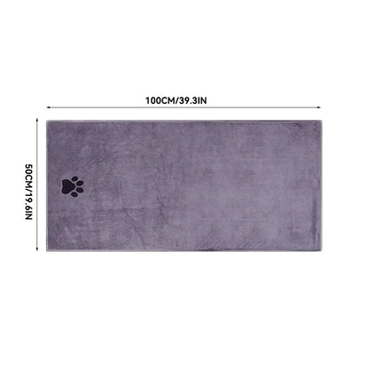 35*75cm/50*100cm Microfiber Pet Bath Towel Embroidered Super Soft Absorbent Cat for Dogs Grooming Supplies