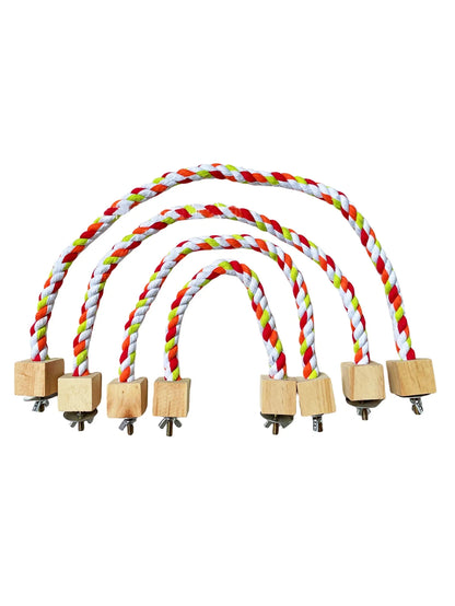 Pet Bird Bite Toys Parrot Color Cotton Rope Toys Elastic Parrot Climbing Toys Sturdy Bird Swing Harness Cage Pet Toy Swing Stand