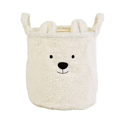 Lambswool Pet Toys Snacks Canvas Storage Basket Bear Dirty Clothes Basket Children's Toys Super Soft Touch Charpa Cotton