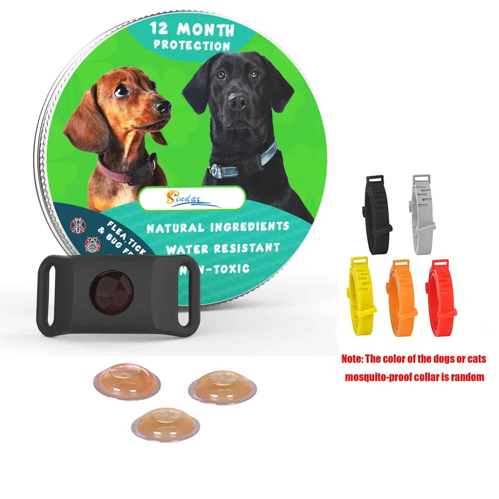 Dog Collar Anti - Flea & Tick Essential Oil Pendant Dog Cats Safe Adjustable Collar Pet Tags with Essential Oils to Repel Pests