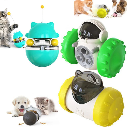 Dog Puzzle Toys Pet Food Interactive Tumbler Slow Feeder Puppy Toy Snack Treat Stimulation Chase Rolling Puppy Toy Pet Supplies