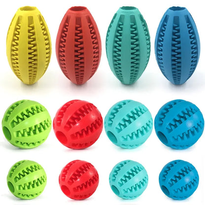 Pet Dog Chew Toys Teeth Cleaning Snack Ball Pet Dog Toy Ball Natural Rubber Super Tough Interactive Bouncy Pet Supplies