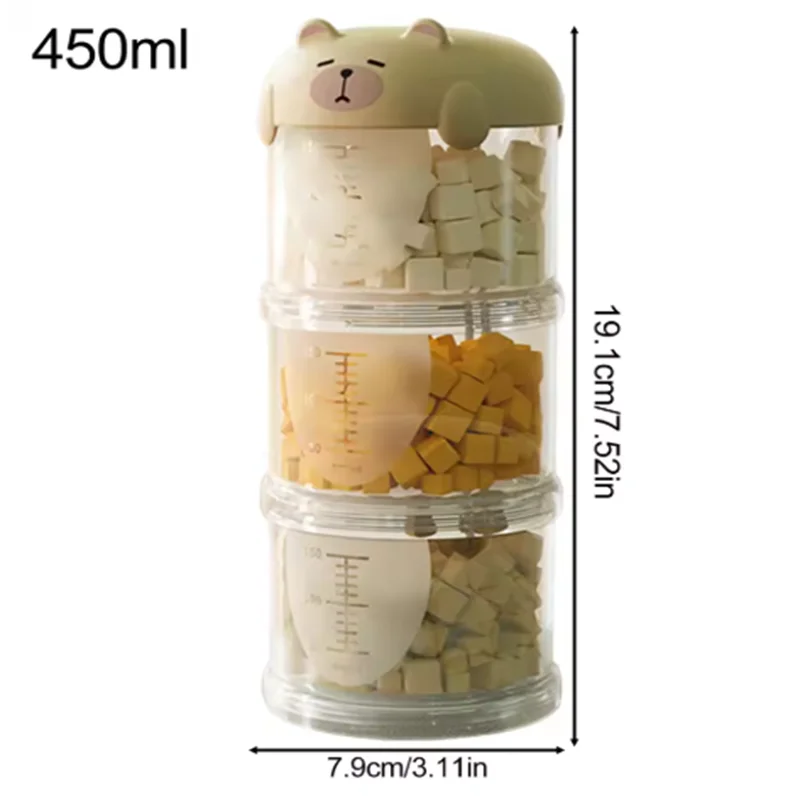 Portable Plastic Multi-Layer Moisture-Proof Cute Dog Snacks Storage Box Sealed Pet Food Removable Three Layers Packing Box