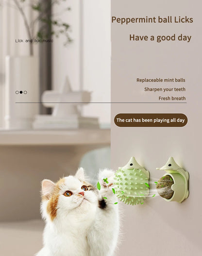 Catnip Balls Funny Lickable Cat Snack Catnip Balls Kitten Playing Chewing Cleaning Teeth Toy for Small Medium Cats Pet Supplies