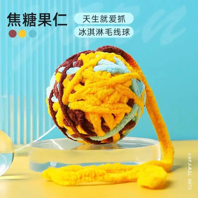 Pet Cat Toys Self Entertaining Chew and Tease Cats Toys with Bell Kitten Colored Balls Interactive Toys Pet Products Accessories