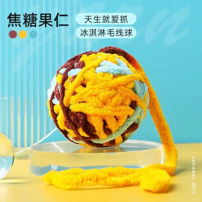 Pet Cat Toys Self Entertaining Chew and Tease Cats Toys with Bell Kitten Colored Balls Interactive Toys Pet Products Accessories