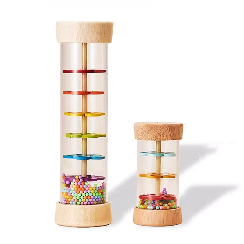 Baby Wooden Rain Sound Pipe Simulation Rain Sound Wooden Toy Gift Hourglass Fun Music Shaker Early Education Enlightenment Toy