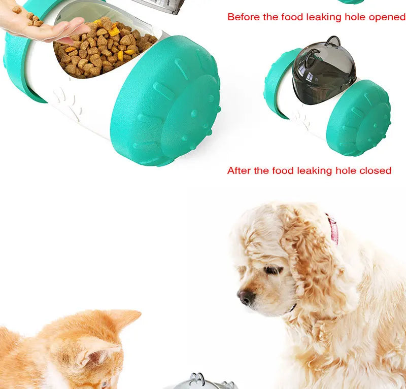 Dog Puzzle Toys Pet Food Interactive Tumbler Slow Feeder Puppy Toy Snack Treat Stimulation Chase Rolling Puppy Toy Pet Supplies