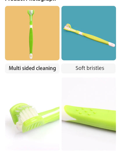 Pet Toothbrush Dog Cleaning Mouth Toothbrush Three Sided Multiangle Cleaning Tartar Teeth Health Care Tool Pet Supplies