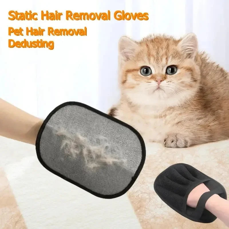Pet Hair Removal Tool Reusable Static Removal Gloves, Double-Sided Grooming Gloves for Pets, Removes Pet Fur Hair for Carpets