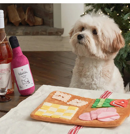 Pet Dog Snuffle Mat Puzzle Plush Dog Toys for Small Medium Dogs Dog Slow Food Toys Feeding Bowl Food Dispenser Treats Pad